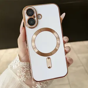 Funda Protectora para Teléfono con Recubrimiento de Esmalte de Color Suave para <span class=keywords><strong>iPhone</strong></span> 16 15 14 Plus 13 <span class=keywords><strong>12</strong></span> 11 Pro Max Transparente Magnética para Carga Inalámbrica - Product Image 2