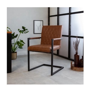 Giữa Thế Kỷ da tự nhiên nhung cổ điển ăn cơm Ghế nhà ăn đồ nội thất phòng ăn sợi nhỏ ăn cơm ghế - Product Image 1