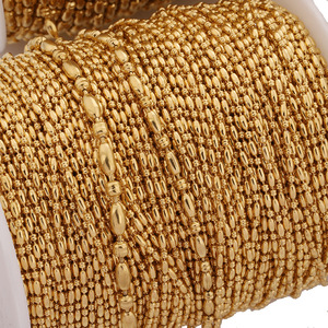 Collar de Clavícula para Mujer, Cadena de Bambú con Cuentas Ovaladas de Acero Inoxidable, Color Dorado, Joyería DIY, Disponible en Varios Tamaños - Product Image 5