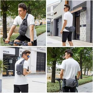 <b>Large</b> Unisex Hiking Fanny Pack & Crossbody Waist Bag for Travel for Man Women Dual Water Bottle - Product Image 5