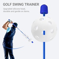 Entraîneur de swing de golf bleu avec effets sonores pour droitiers et gauchers, en silicone, Tempo Club, 48 pouces, pour entraînement en intérieur