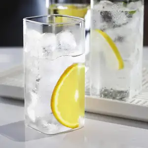 Quadratische Highball-Gläser Trinkgläser High Boro silicate Clear Juice Glass Got Water Beer Cups Schnaps glas becher