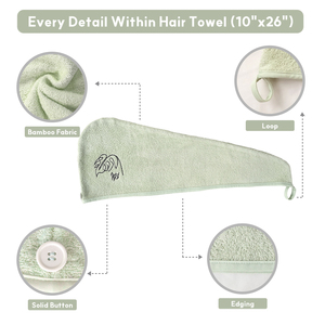 Turban en viscose de bambou vert, <span class=keywords><strong>serviette</strong></span> pour <span class=keywords><strong>cheveux</strong></span> en tissu de bambou biologique pour enfants et adultes, serviettes de séchage pour <span class=keywords><strong>cheveux</strong></span> personnalisées en couleur, enveloppement pour <span class=keywords><strong>cheveux</strong></span> - Product Image 4