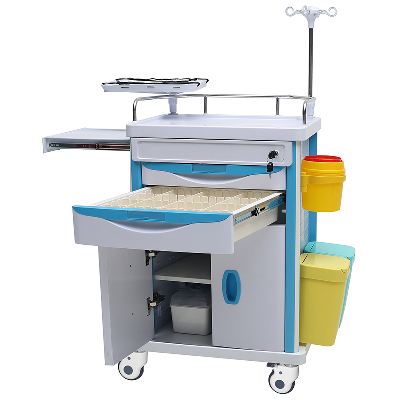 MN-EC002 Nouveau Design Multifonction ABS Plastique Hôpital Trolley Médical Urgence Trolley