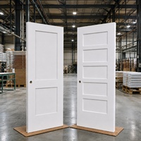 Porte intérieure pré-assemblée Shaker, noyau massif, MDF blanc apprêté, prête à peindre pour la maison, directement de l'usine