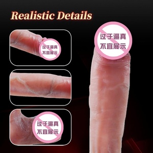 Masturbatore Gladiatore a Doppio Strato in Silicone Liquido, Bastone Massaggiante Manuale Femminile, Simulazione Pene con Ventosa, Pene Finto Doppio - Product Image 2