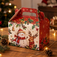 Boîtes de Noël avec poignées, boîtes cadeaux en papier personnalisées pour les commandes de détail et de gros des fêtes