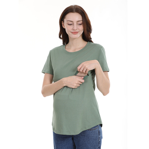 <span class=keywords><strong>T</strong></span>-<span class=keywords><strong>shirt</strong></span> de maternité d'é<span class=keywords><strong>t</strong></span>é grande taille en gros vêtements d'<span class=keywords><strong>allaitement</strong></span> <span class=keywords><strong>t</strong></span>-shirts d'<span class=keywords><strong>allaitement</strong></span> <span class=keywords><strong>fermeture</strong></span> <span class=keywords><strong>éclair</strong></span> horizontale haut de lactation coton S à 5XL - Product Image 4