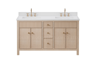 Tocador de baño de roble de lujo, lavabo individual, tocador de baño, tocador de baño moderno con almacenamiento - Product Image 4