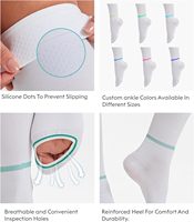 Chaussettes de compression anti-embolie personnalisées avec logo Médicos pour femmes, hauteur genou, unisexe, 15-21 mmHg, chaussettes antithrombose, chaussettes TED