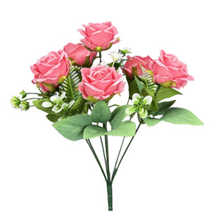 Ramo de Rosas Artificiales de Seda y Plástico al por Mayor para Bodas, Centro de Mesa, Decoración para Fiestas, Día de la Madre, Navidad - Product Image 6
