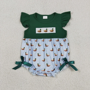 Mameluco de Verano Bordado con Pato Verde para Bebés de 0 a 2 Años, Mameluco de Manga Corta para Bebé Niño y Niña, Ropa de Bebé - Product Image 3