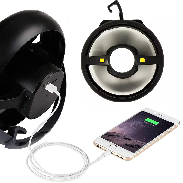 2 in 1 Portable Tent Light Camping Fan Tent Fan Led Ceiling Fan with Light and Power Bank