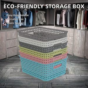Conteneur de rangement pour vêtements en plastique écologique, moderne, rectangulaire, avec couvercle, gain de place, organisateur multifonctionnel - Product Image 2