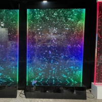 Écran d'aquarium à fontaine dansante éclairée par LED personnalisée pour intérieur, mur de bulles d'eau