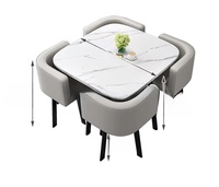 Ensemble de salle à manger de luxe moderne à prix de gros : 1 table et 4 chaises, mobilier de salon, tables en bois, chaises en métal