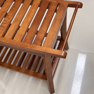 Tabouret de salle de bain en bois massif Kaijiang 60x34.5x45.5 cm, siège de douche en teck avec étagère, imperméable et antidérapant - Product Image 3