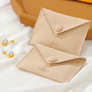 <b>Envelope</b> Jewelry Microfiber Custom Gold Debossed Logo Colorful Jewelry Packaging Pouches Necklace Ring Jewelry <b>Gift</b> Bag - Product Image 4