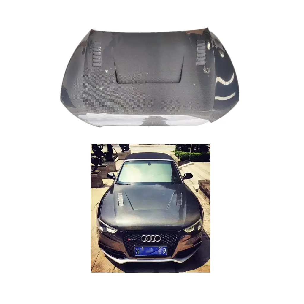 Capô Do Motor De Fibra De Carbono Real Para 2009-2016 Audi A5 B8 A5 B8.5 Atualização LY Estilo Audi S5 Bonnet