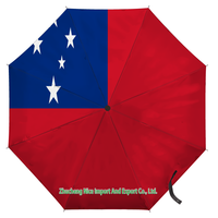 Paraguas Plegable con Bandera de Montserrat, Apertura y Cierre Automático, Compacto, Portátil, Grande, para Protección Contra la Lluvia y el Viento