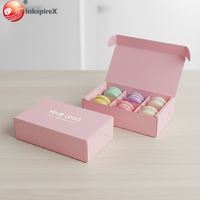 Boîte d'expédition en carton ondulé personnalisée écologique avec logo de marque premium imprimé pour macarons, biscuits, brownies