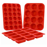 Moule à cupcakes et brownies en silicone SILIKOLOVE, 12/24 cavités, antiadhésif, sans BPA, certifié LFGB, pour la cuisson de gâteaux et muffins