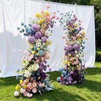 Arche de fleurs en soie personnalisée, faite à la main, moderne, pour mariages, Saint-Valentin, fête des mères - Fond de scène en fleurs artificielles