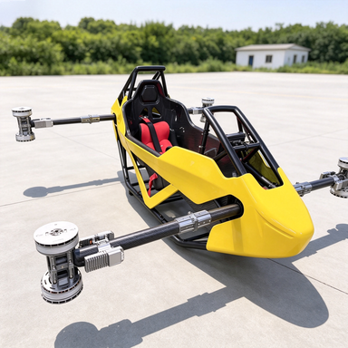 New Single-Seat Battery-Powered Electric EVTOL Aircraft Carbon Fiber Personal Air Vehicle for Low-Altitude Flight