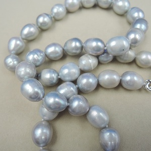 18 pollici 45 cm <span class=keywords><strong>collana</strong></span> di perle 100% naturale di colore grigio <span class=keywords><strong>perla</strong></span> d'acqua dolce - Product Image 5