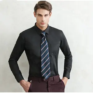 Chemise classique pour hommes, uniforme de travail, à manches longues, en coton, tenue formelle et formelle