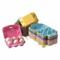 Cartons à œufs en pâte de papier biodégradable et compostable, colorés, demi-douzaine, 6 unités, réutilisables pour œufs de poule