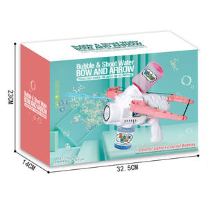 Pistolet à eau en plastique avec lumières, lanceur de bulles 2-en-1, jouet d'été pour enfants, rose et bleu, cadeau - Product Image 5
