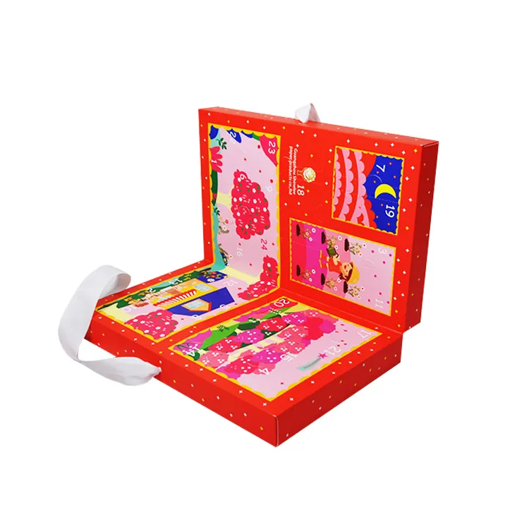Custom New Design Book Shaped Cosmetic Advent Calender Wholesale Advent Calendar Cosmetics Box For Girls