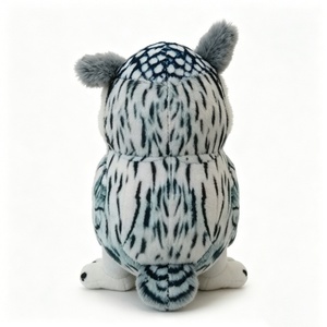 Peluche de pájaro con manchas blancas personalizado, peluche de búho con orejas peludas y esponjosas, peluche de búho con cuernos y manchas azulgrises. - Product Image 3