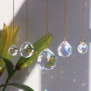 Transparent Color AB Glass Crystal Ball Sun Catcher Spheres 20mm 30mm 40mm Chandelier Parts Glass Balls