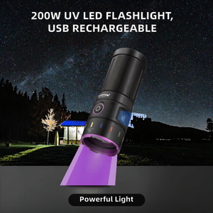 Linterna UV de 200W con 10 LED de 365nm, Luz Negra de Alta Potencia, Impermeable IP55, Recargable por USB, Luz Fluorescente para Orina de Mascotas y Escorpiones - Product Image 2