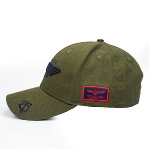 Cotton Baseball Hat Custom Logo <strong>Army</strong> Green Baseball Hat Snapback <strong>Cap</strong> - Product Image 3