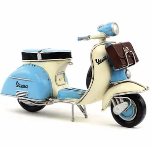 Decoração de artesanato antigo, modelo de simulação de vespa scooter, decoração de casa