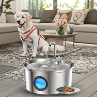 Fontaine à eau portable pour chat en acier inoxydable 3,2 L, distributeur d'eau écologique pour animaux de compagnie, automatique, anti-fuite, rechargeable