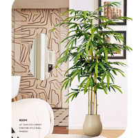 Plante artificielle Bambou porte-bonheur Grand pot en plastique Simulation de plantes hautes Aménagement paysager Décoration intérieure et extérieure Bonsaï