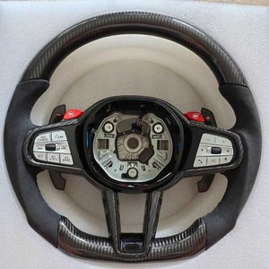 Sin paletas de cambio M Sport, volante de coche de fibra de carbono personalizado para <span class=keywords><strong>BMW</strong></span> 5 7 Series G31 G32 G38 G12 X7 G07 M5 <span class=keywords><strong>M7</strong></span> - Product Image 4