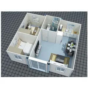 Expansão dobrável dobrável 20ft 30ft 40ft 2 3 4 5 6 quartos pré-fab Pequeno portátil minúsculo kit recipiente casas House Mobile Home