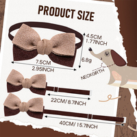 Nouveauté Automne : Nœud Papillon Classique de Luxe à Motifs Floraux et Animaux Mignons en Polyester Couleur Maillard pour Chiens et Chats – Toutes Saisons
