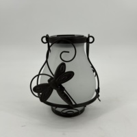 Lampes solaires libellules d'extérieur, lampes de cour, lampes en verre, bouteilles lumineuses créatives avec corde de chanvre