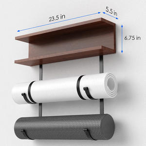 Jh-mech – rouleau en mousse et <span class=keywords><strong>porte</strong></span>-serviettes avec 3 crochets, sangle de Yoga suspendue et bandes de résistance, support <span class=keywords><strong>mural</strong></span> pour tapis de Yoga - Product Image 5