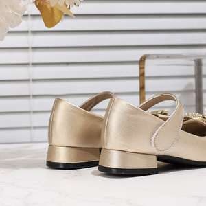 Scarpe da Principessa con Tacco Alto per Bambine, Tomaia <span class=keywords><strong>in</strong></span> Microfibra, Chiusura con Velcro, Traspiranti, Lunghezza Media Polpaccio, Scarpe Primaverili per Bambini 2025 Nuove - Product Image 2