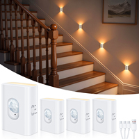 Veilleuse à détecteur de mouvement rechargeable avec installation sans outil pour placard, escalier, cuisine, salle de bain