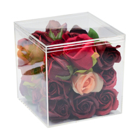 Boîte de présentation carrée en plastique transparent de qualité alimentaire de 15cm pour pain gâteau au sucre stockage alimentaire réutilisable emballage cadeau de fête de mariage