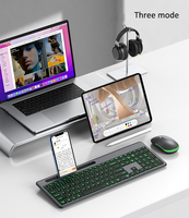 Clavier mécanique sans fil 2,4 G double mode, souris bleue, rétroéclairage RGB, support de téléphone pour Mac, Windows, ordinateur portable/de bureau - En stock