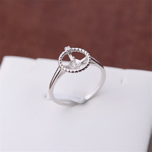 Bague ajustable en argent S925, ouverture circulaire de 8-9 mm, support d'accessoires DIY de 6 mm pour la fabrication de bijoux, bague pour femme en perle - Product Image 4